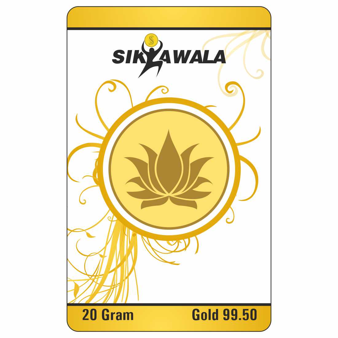 Sikkawala Lotus  24 kt 99.5 Gold Coin 20 gm-SK20GCR