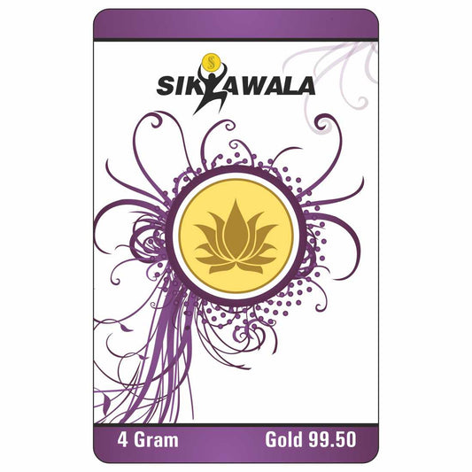 Sikkawala Lotus  24 kt 99.5 Gold Coin 4 gm-SK4GCR