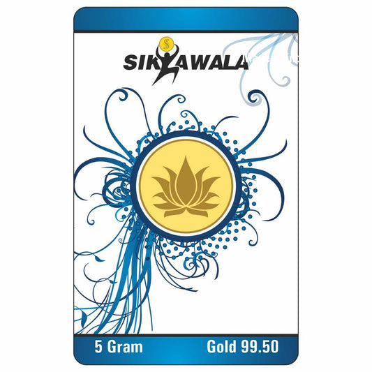 Sikkawala Lotus  24 kt 99.5 Gold Coin 5 gm-SK5GCR