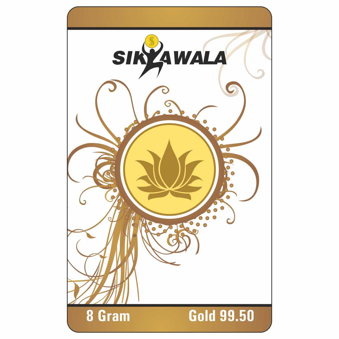 Sikkawala Lotus  24 kt 99.5 Gold Coin 8 gm-SK8GCR