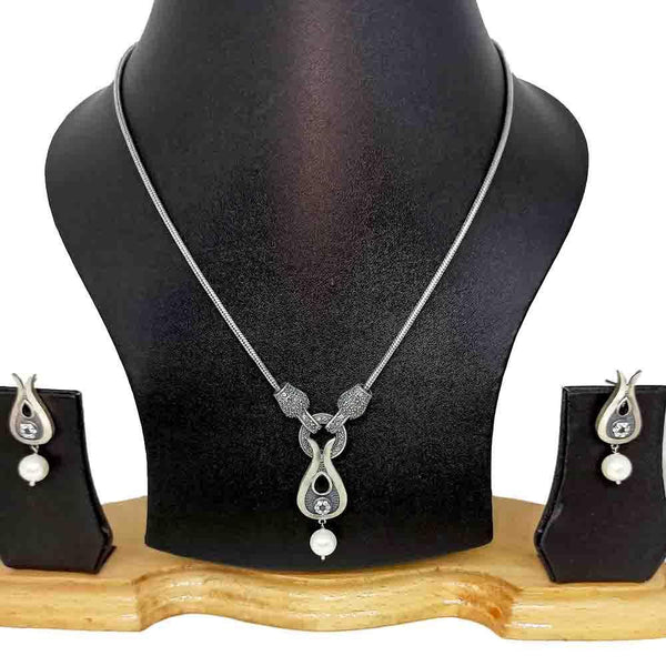 Sikkawala 925 Sterling Silver Oxidised Black Silver Turkish Necklace For Women 3000683-1