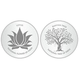 Sikkawala 999 Silver National Symbol Set Of  2 In 20 Gm  Coin-Sk2Scf10-5