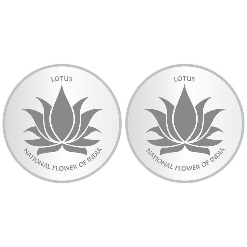 Sikkawala 999 Silver National Symbol Set Of  2 In 50 Gm  Coin-Sk2Scf25-6