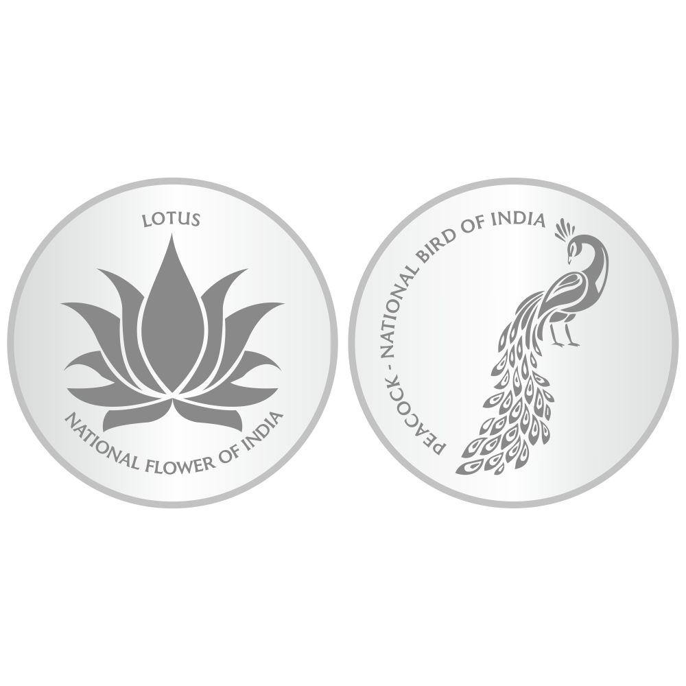 Sikkawala 999 Silver National Symbol Set Of  2 In 50 Gm  Coin-Sk2Scf25-7