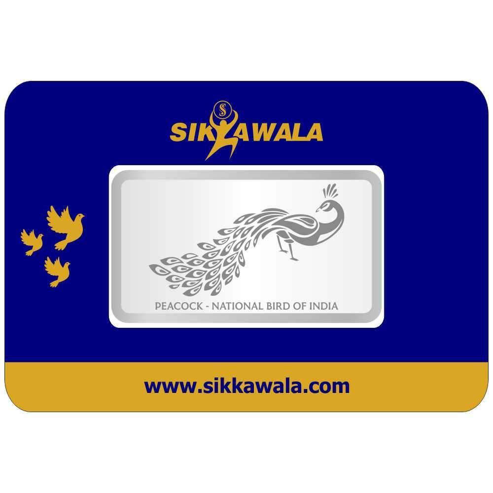 Sikkawala 999 Silver Peacock 25 Gm  Coin-Sk25Pbcc-1