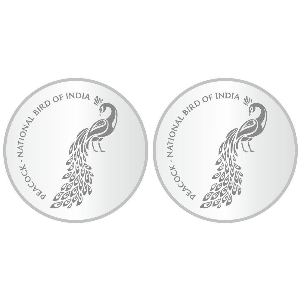 Sikkawala 999 Silver National Symbol Set Of  2 In 50 Gm  Coin-Sk2Scf25-9