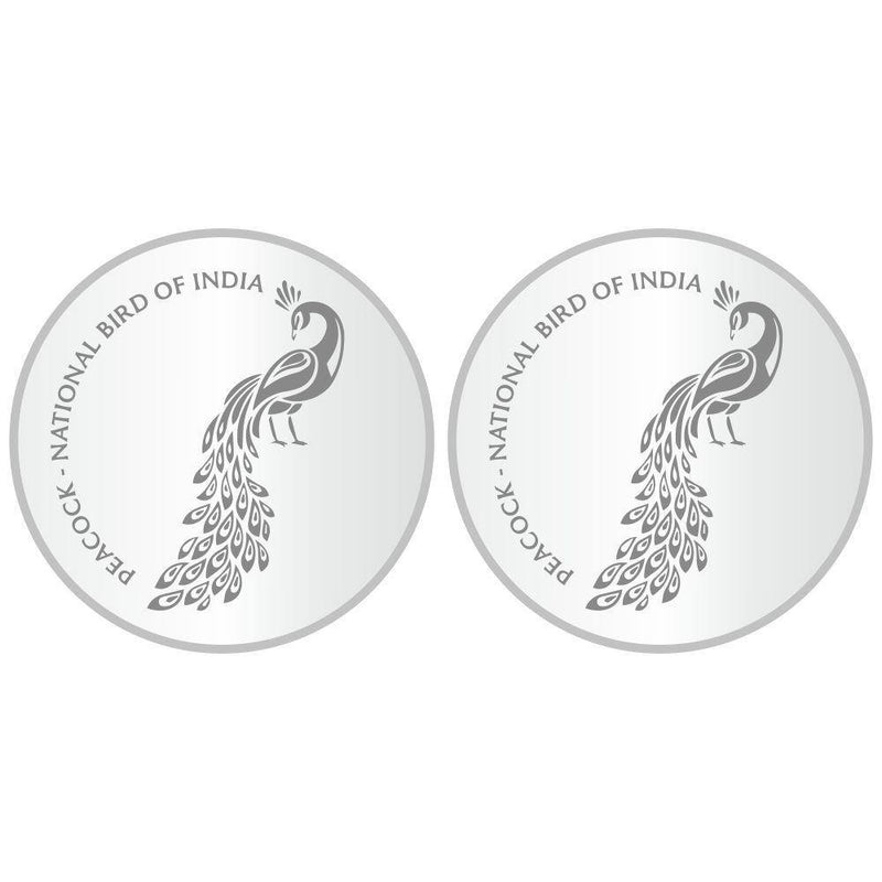 Sikkawala 999 Silver National Symbol Set Of  2 In 50 Gm  Coin-Sk2Scf25-9