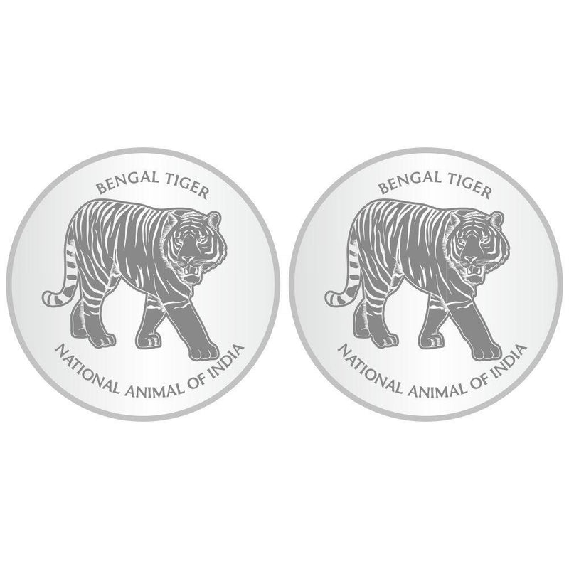 Sikkawala BIS Hallmarked 999 Silver National Symbol Set Of  2 In 20 Gm  Coin-Sk2Scf10